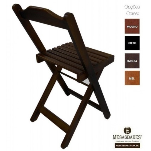 Conjunto Dobrável Mesa 120x70 com 4 Cadeiras de Madeira - Cod: 763
